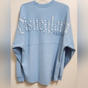 RARE HARD-TO-FIND Disneyland Hydrangea Flowers Floral Blue Spirit Jersey L Large